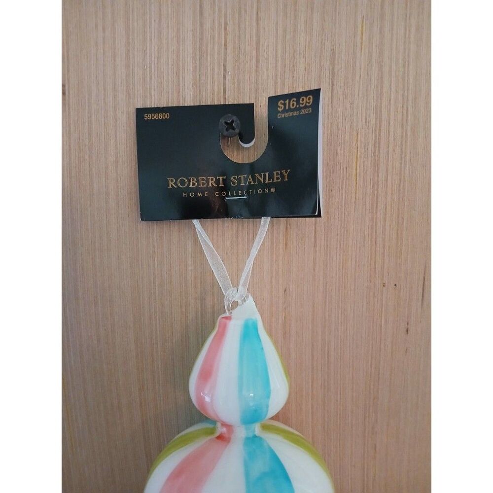 Robert Stanley Large Glass Hanging Christmas Ornament Decoration 11" Colorful - Picture 7 of 9